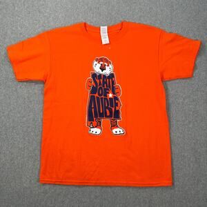 Auburn Tigers State of Aubie Short Sleeve Tee Shirt Youth Large Crew Neck Orange